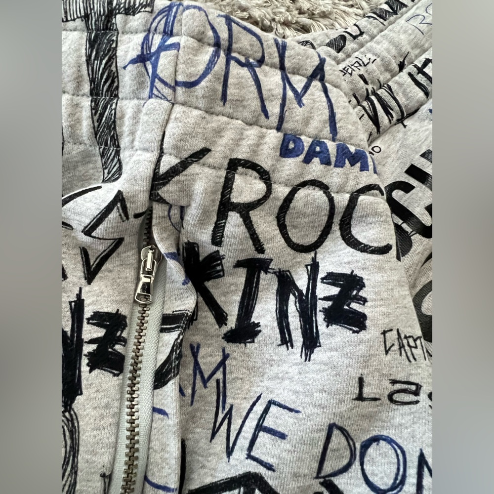 Moschino pants cotton fleece Punk Print grey joggers - Picture 4 of 11